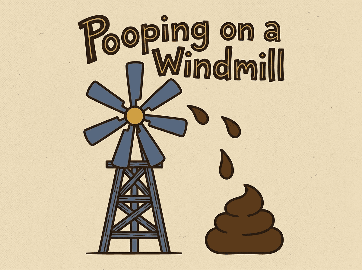 Pooping on a Windmill Tee view 2
